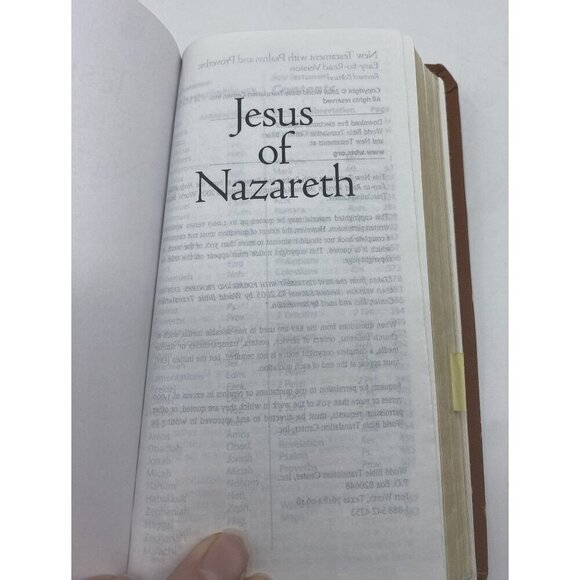 "Jesus Of Nazareth" Brown Faux Leather Bound Book Gold Tone Edges Ribbon Marker - Picture 7 of 16